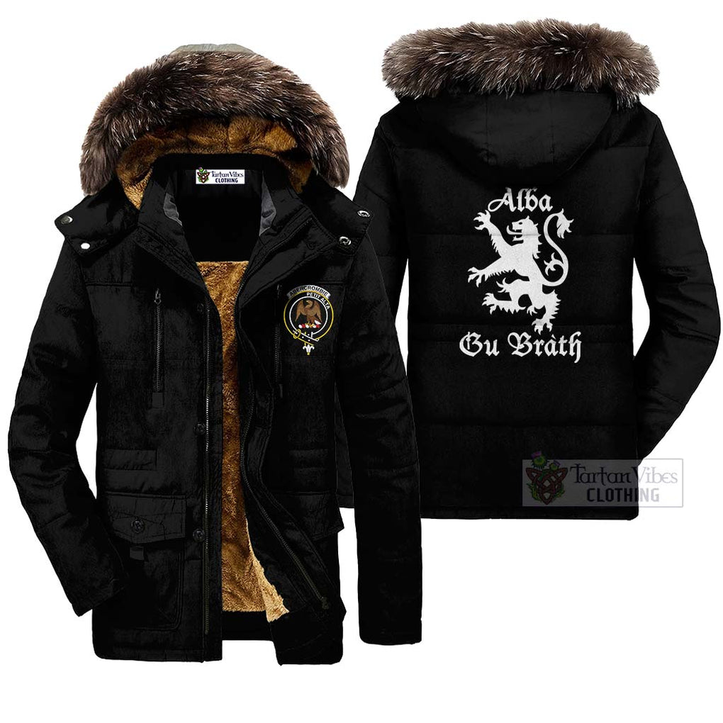 Abercrombie Family Crest Parka Jacket Lion Rampant Alba Gu Brath Style Black Unisex - 2D-tartanvibesclothing