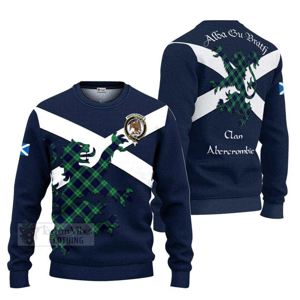 Tartan Vibes Clothing Abercrombie Tartan Lion Rampant Knitted Sweater – Proudly Display Your Heritage with Alba Gu Brath and Clan Name