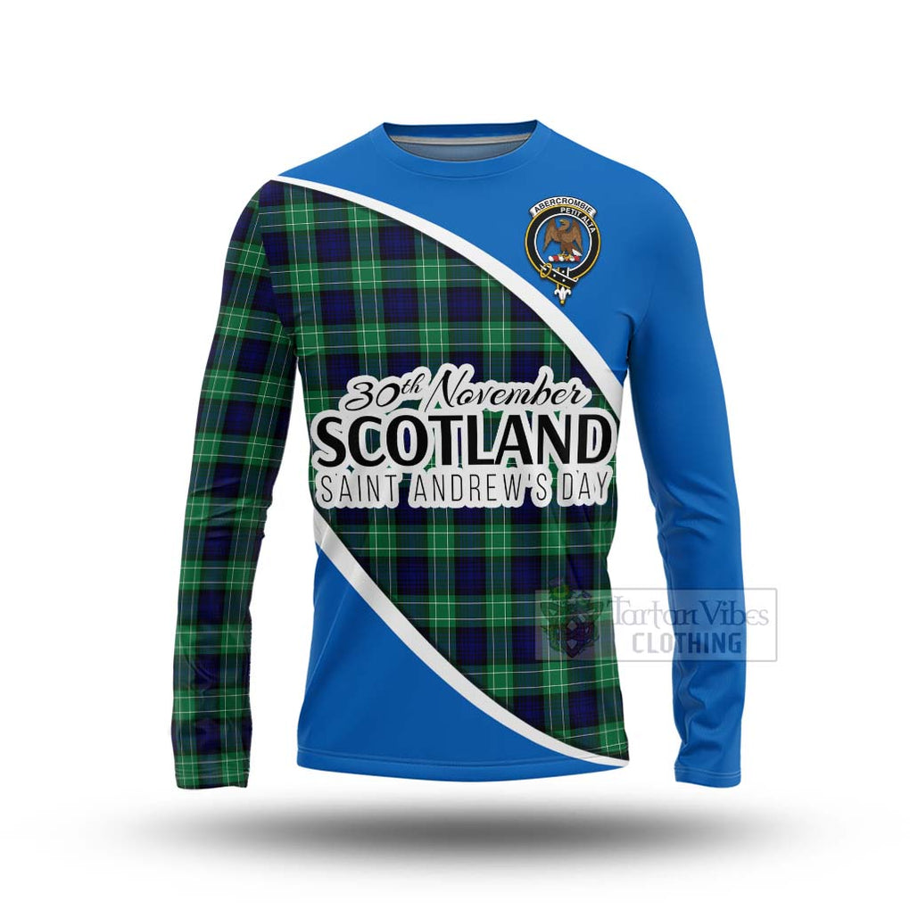 Tartan Vibes Clothing Abercrombie Family Crest Tartan Long Sleeve T-Shirt Celebrate Saint Andrew's Day in Style