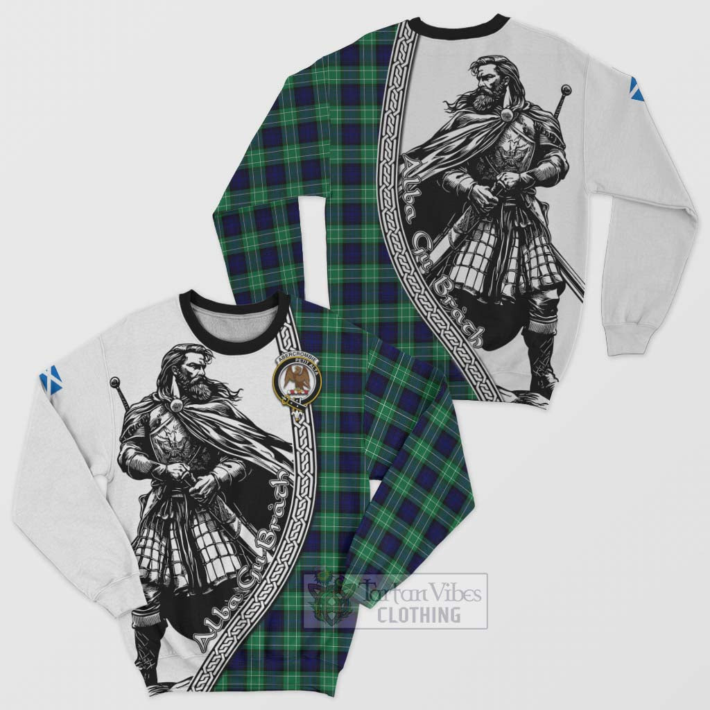 Tartan Vibes Clothing Abercrombie Tartan Clan Crest Sweatshirt with Highlander Warrior Celtic Style