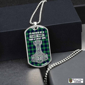 Abercrombie Tartan Dog Tag Necklace Viking Mjolnir Style