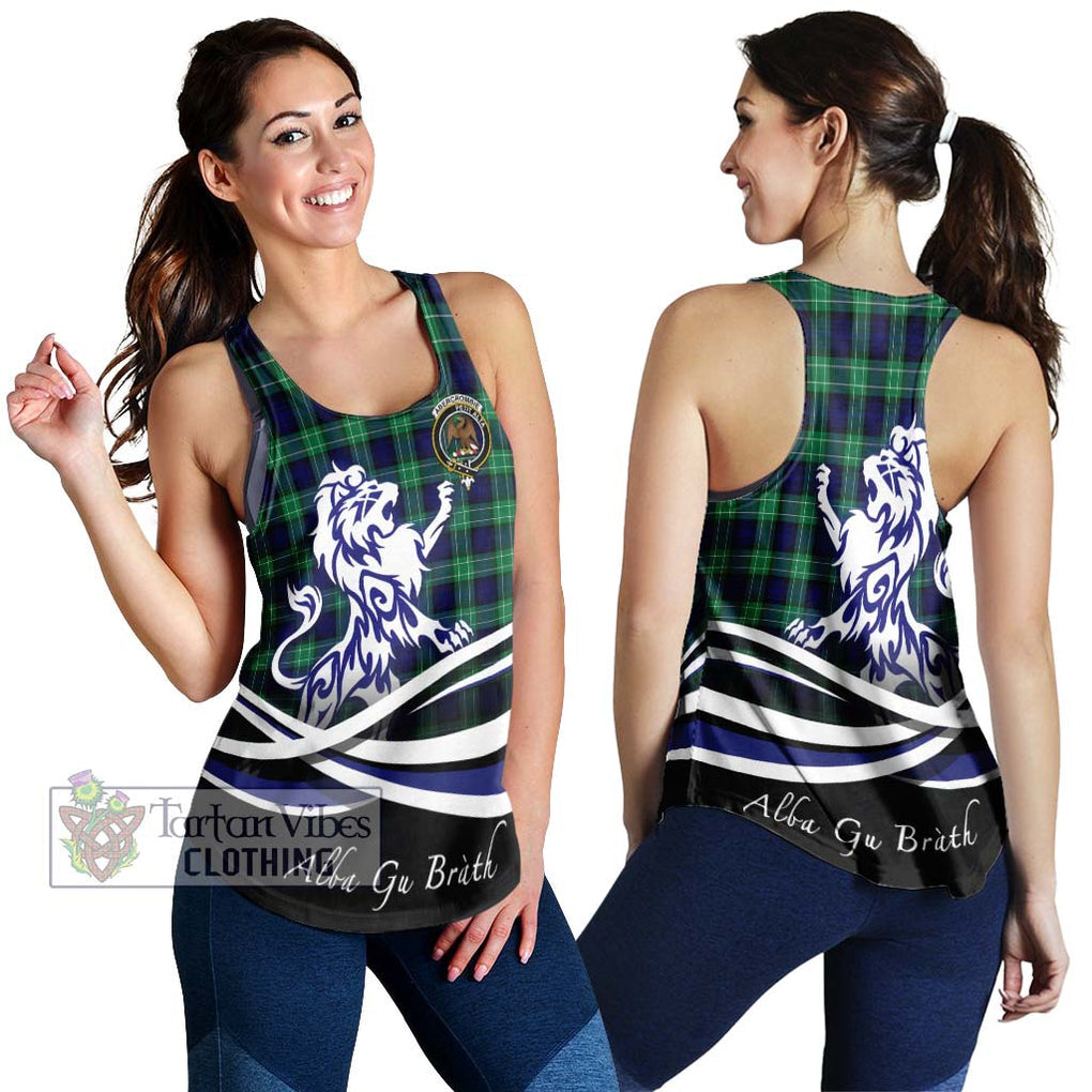 Abercrombie Tartan Women's Racerback Tanks with Alba Gu Brath Regal Lion Emblem 4XL - Tartanvibesclothing Shop