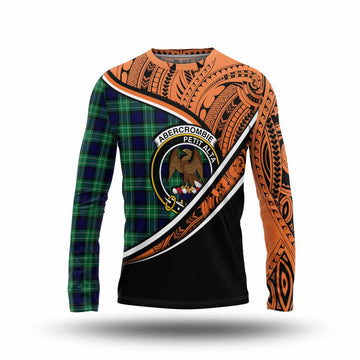 Abercrombie Crest Tartan Long Sleeve T-Shirt with Polynesian Vibes Style - Orange Version