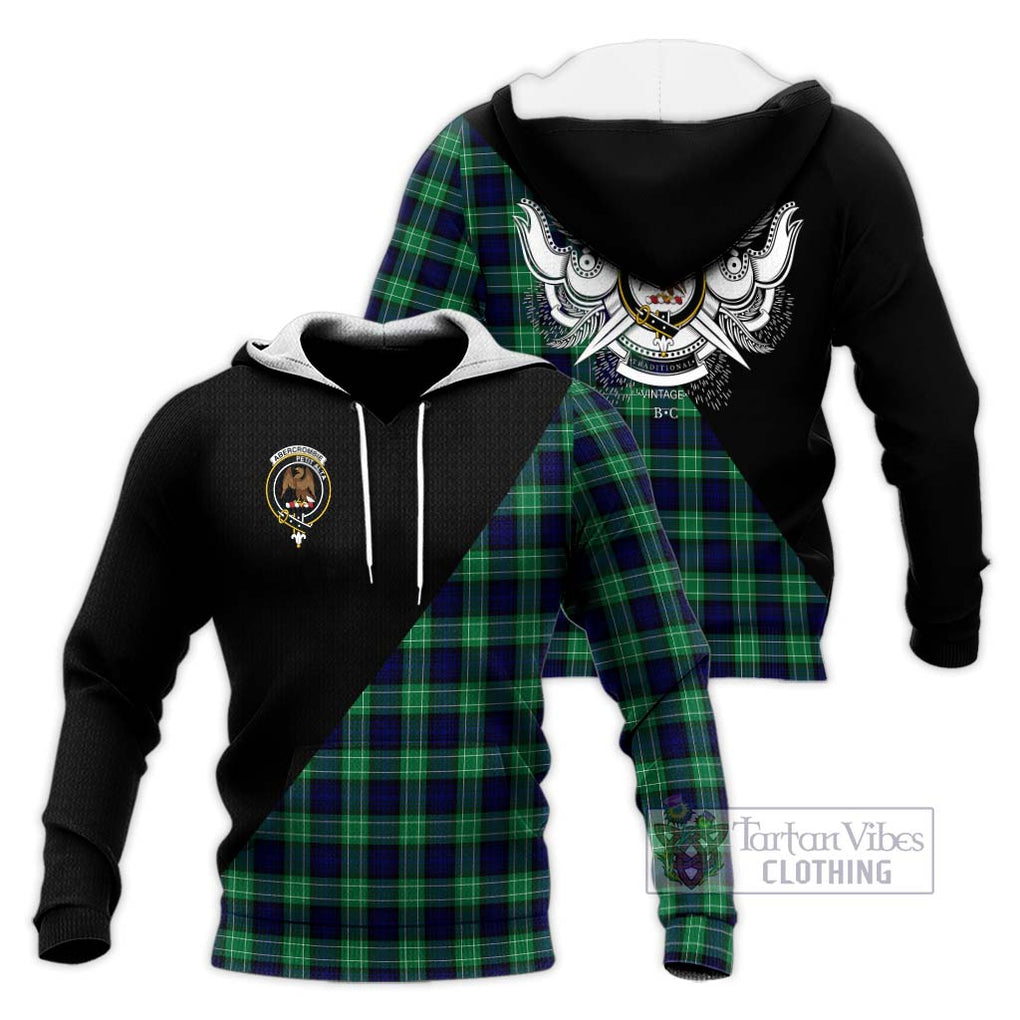 Abercrombie Tartan Knitted Hoodie with Family Crest and Military Logo Style Unisex Knitted Pullover Hoodie - Tartanvibesclothing Shop