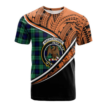 Abercrombie Crest Tartan Cotton T-shirt with Polynesian Vibes Style - Orange Version