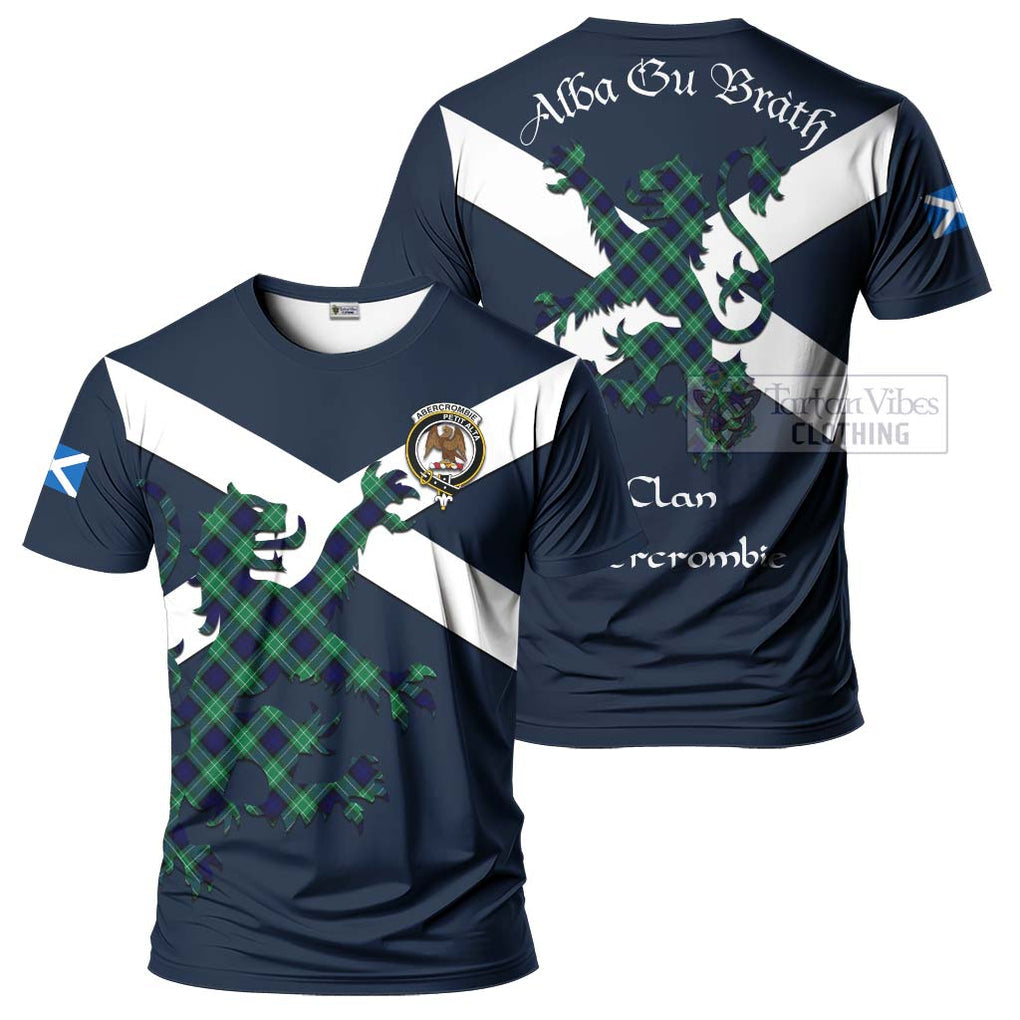 Tartan Vibes Clothing Abercrombie Tartan Lion Rampant T-Shirt – Proudly Display Your Heritage with Alba Gu Brath and Clan Name