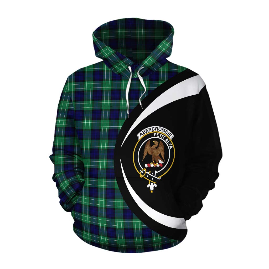 Tartan Vibes Clothing Abercrombie Tartan Cotton Hoodie with Family Crest Circle Style