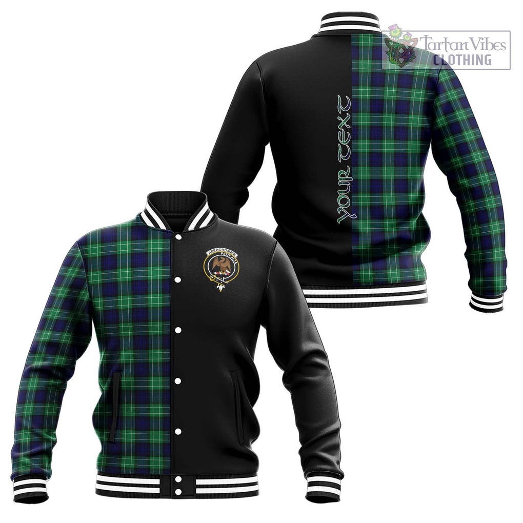 Abercrombie Tartan Baseball Jacket with Family Crest and Half Of Me Style Unisex - Tartanvibesclothing Shop