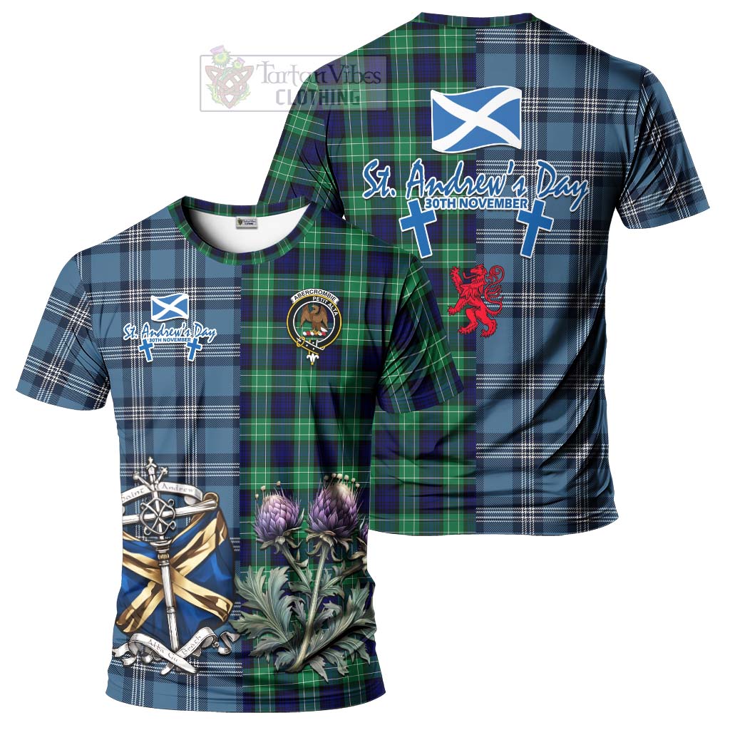 Tartan Vibes Clothing Abercrombie Tartan T-Shirt Happy St. Andrew's Day Half Tartan Style