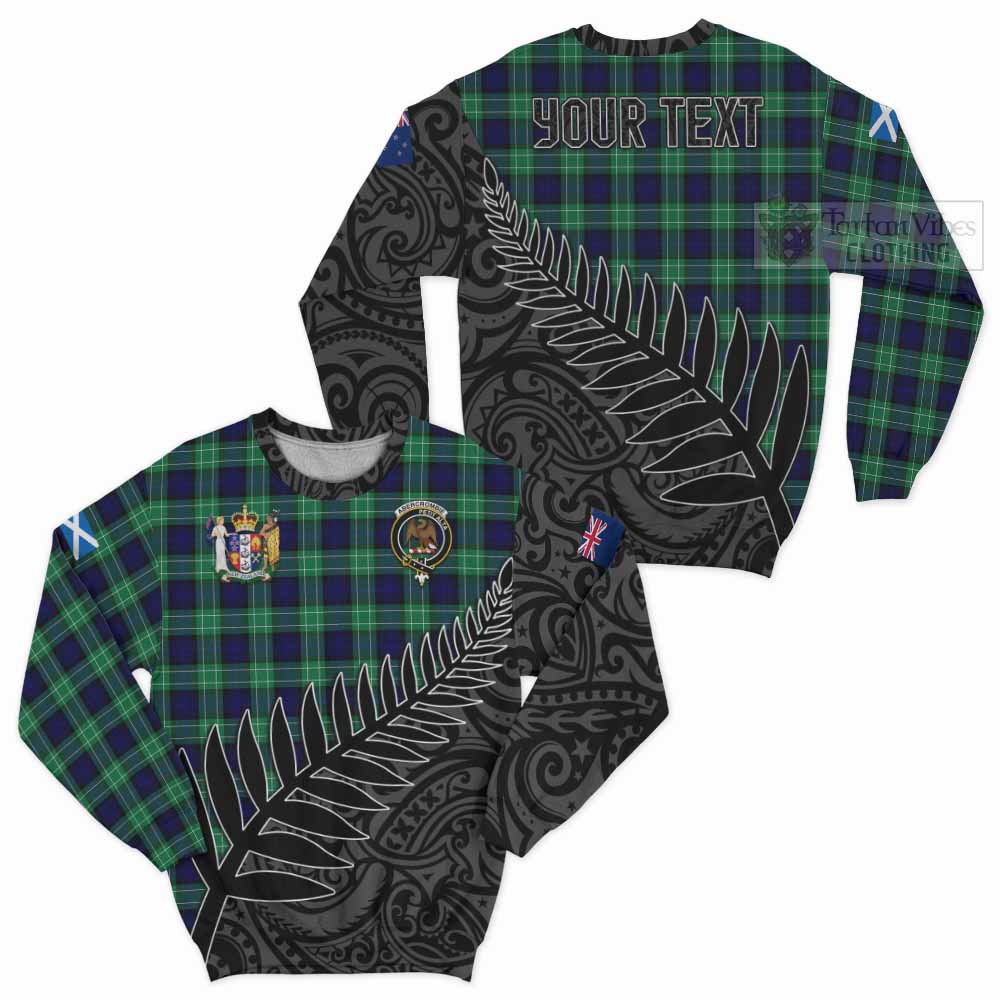 Tartan Vibes Clothing Abercrombie Crest Tartan Sweatshirt with New Zealand Silver Fern Half Style