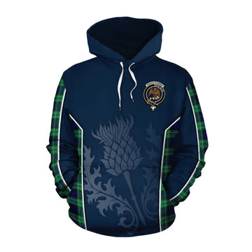 Abercrombie Tartan Cotton Hoodie with Family Crest and Scottish Thistle Vibes Sport Style