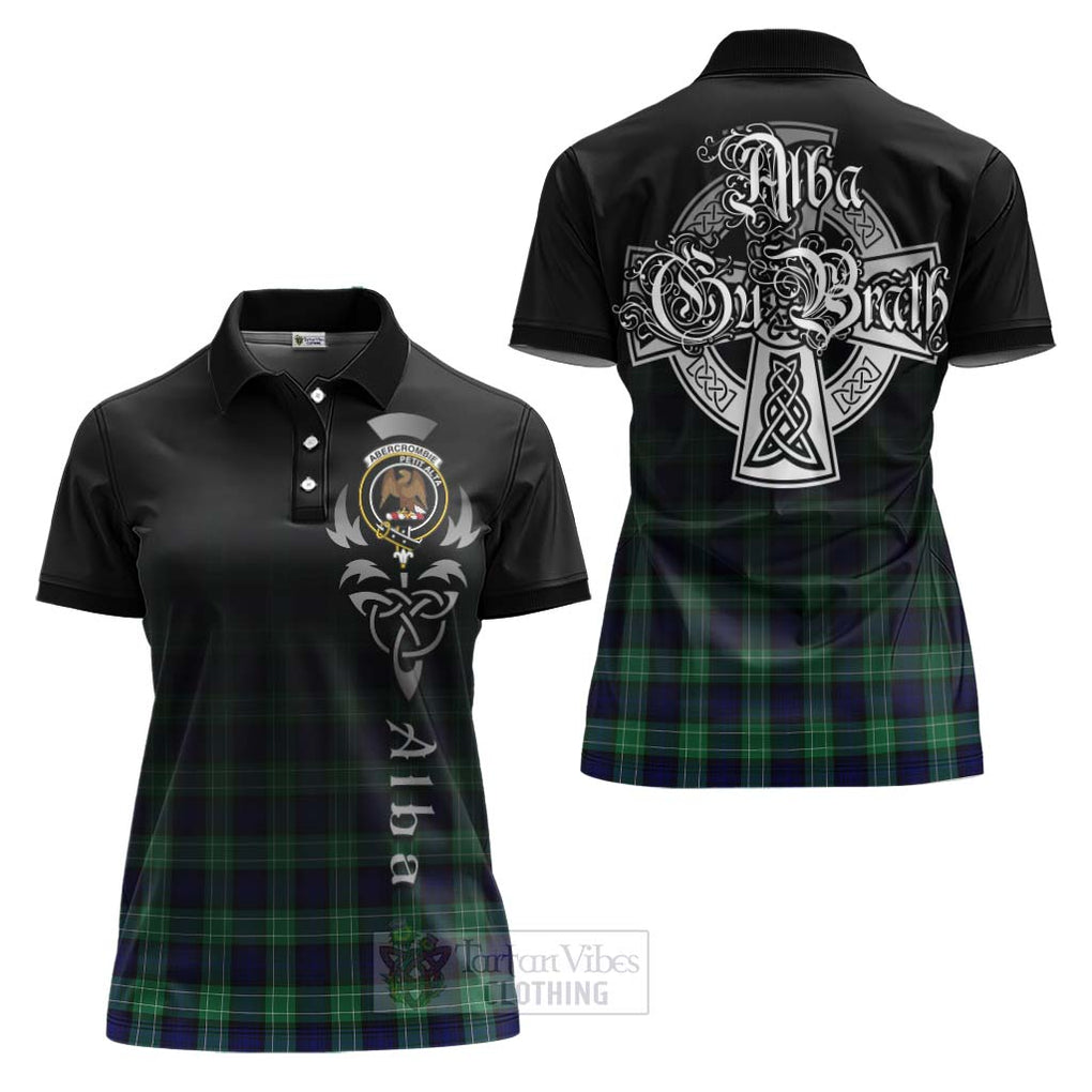 Tartan Vibes Clothing Abercrombie Tartan Women's Polo Shirt Featuring Alba Gu Brath Family Crest Celtic Inspired