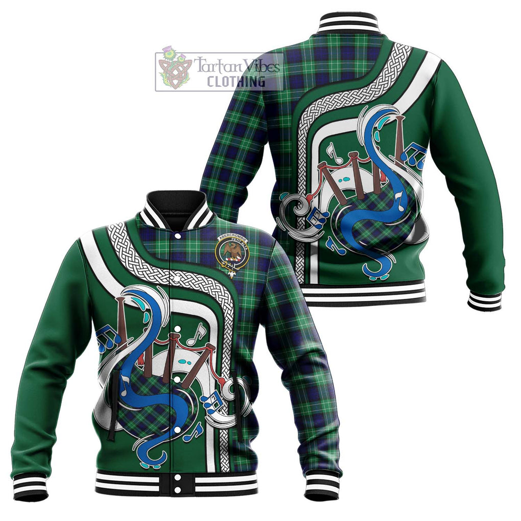 Tartan Vibes Clothing Abercrombie Tartan Baseball Jacket with Epic Bagpipe Style