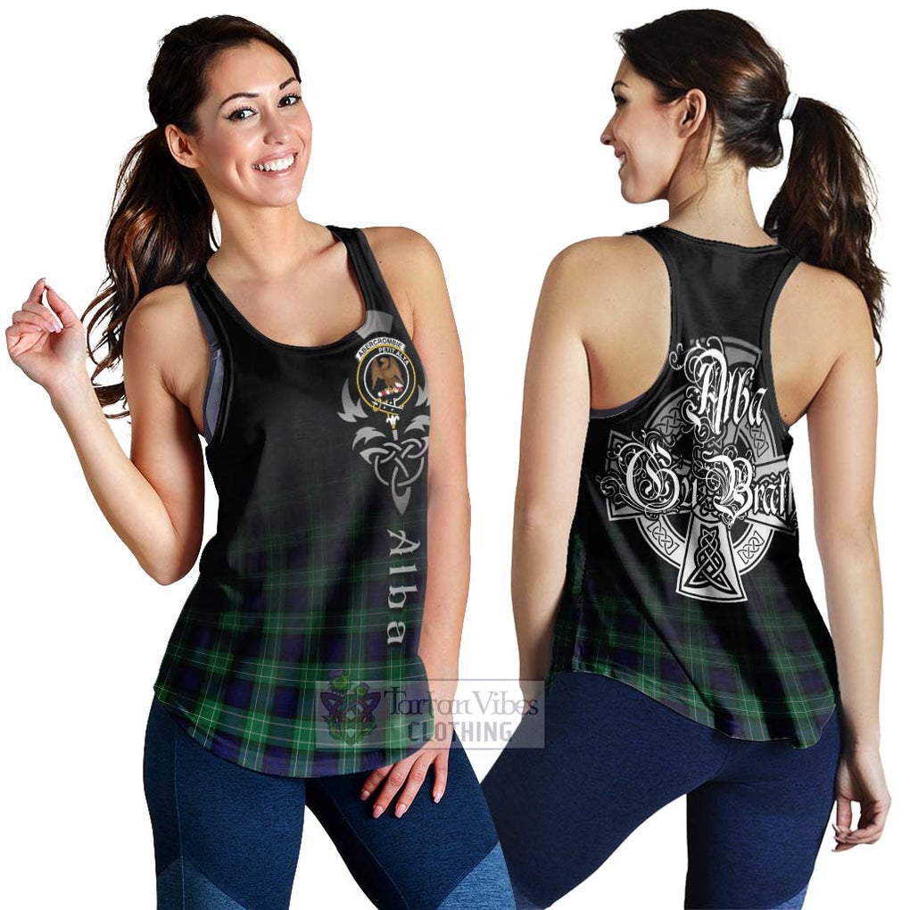 Tartan Vibes Clothing Abercrombie Tartan Women's Racerback Tanks Featuring Alba Gu Brath Family Crest Celtic Inspired