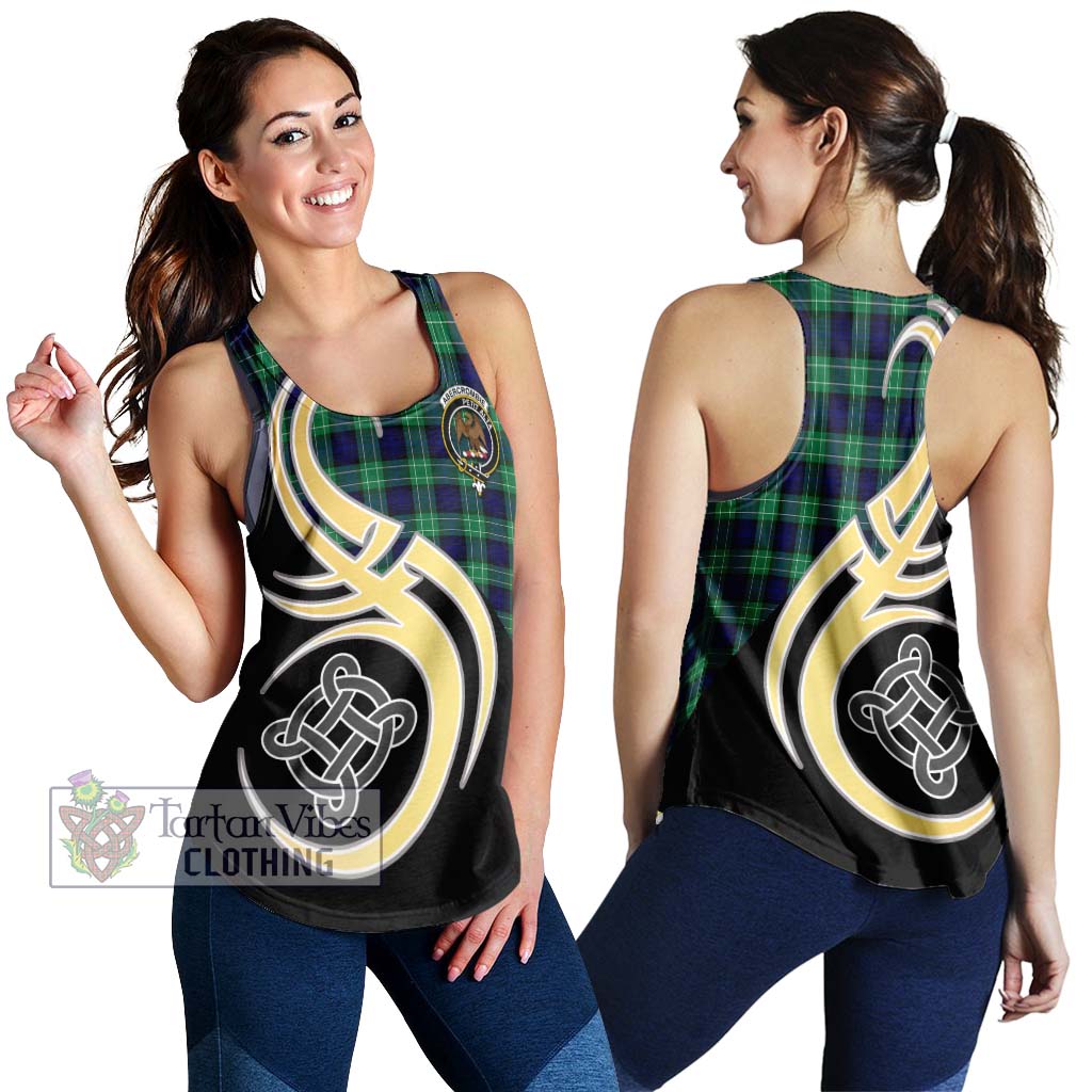 Abercrombie Tartan Women's Racerback Tanks with Family Crest and Celtic Symbol Style 4XL - Tartan Vibes Clothing