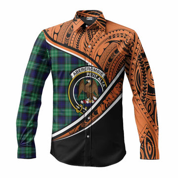 Abercrombie Crest Tartan Long Sleeve Button Shirt with Polynesian Vibes Style - Orange Version