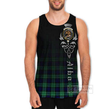 Abercrombie Tartan Men's Tank Top Featuring Alba Gu Brath Family Crest Celtic Inspired