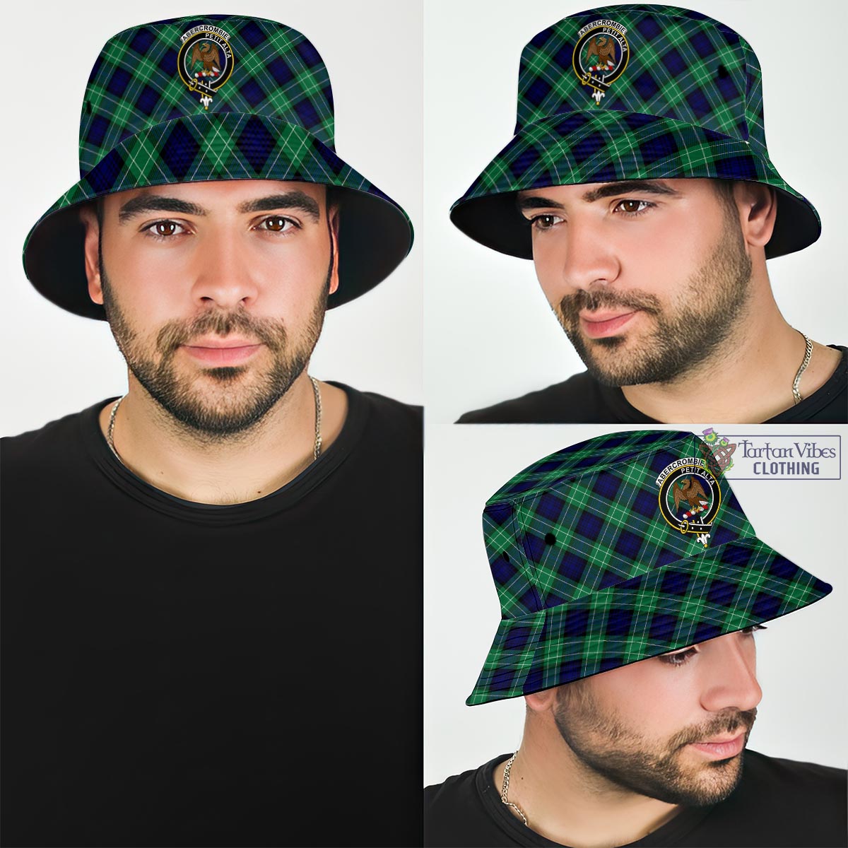 Tartan Vibes Clothing Abercrombie Tartan Bucket Hat with Family Crest