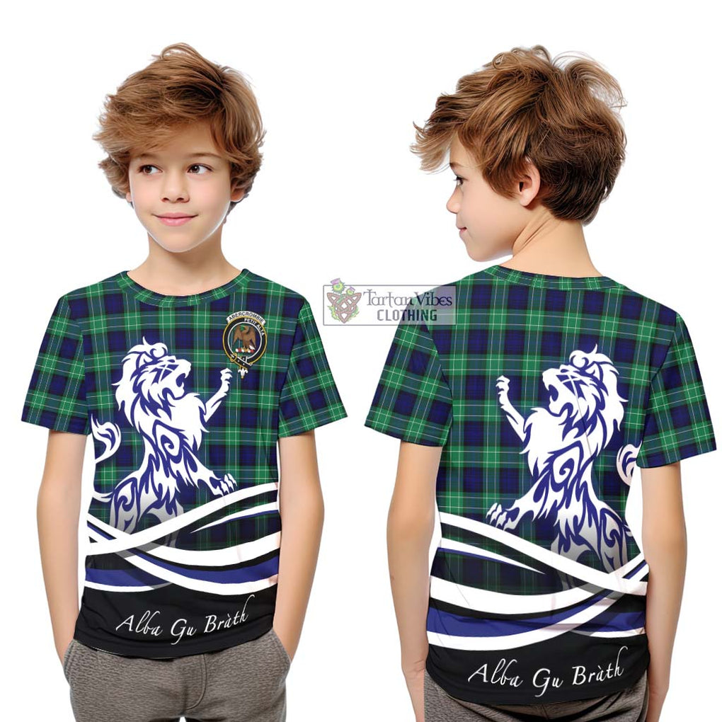 Abercrombie Tartan Kid T-Shirt with Alba Gu Brath Regal Lion Emblem Youth XL Size14 - Tartanvibesclothing Shop