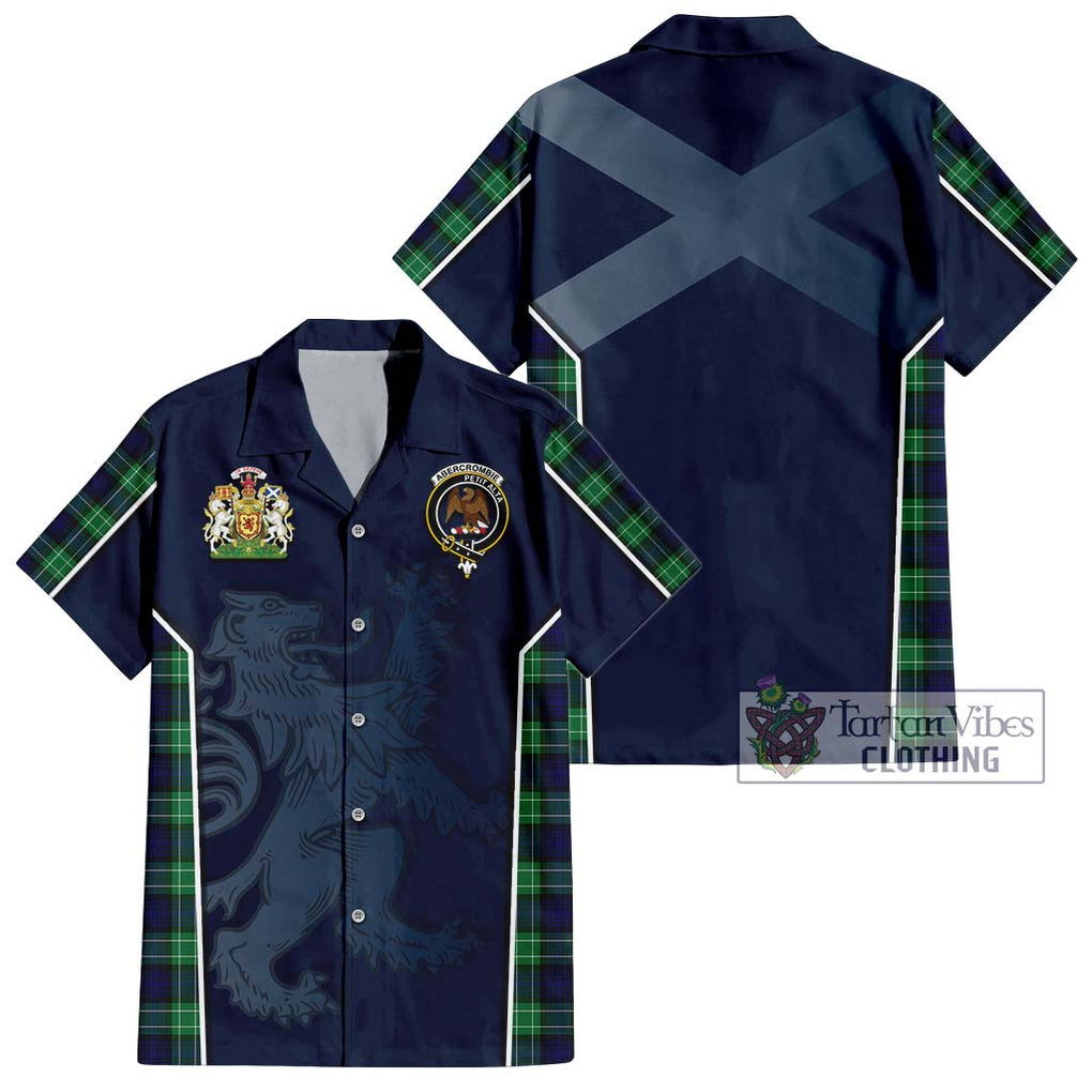 Abercrombie Tartan Short Sleeve Button Shirt with Family Crest and Lion Rampant Vibes Sport Style Kid - Tartan Vibes Clothing