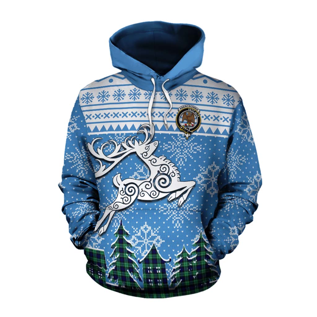 Tartan Vibes Clothing Abercrombie Clan Christmas Cotton Hoodie Celtic Reindeer Style