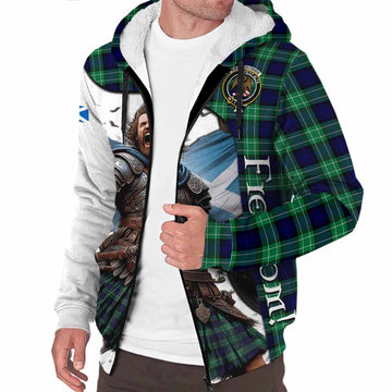 Abercrombie Crest Tartan Sherpa Hoodie Inspired by the Freedom of Scottish Warrior