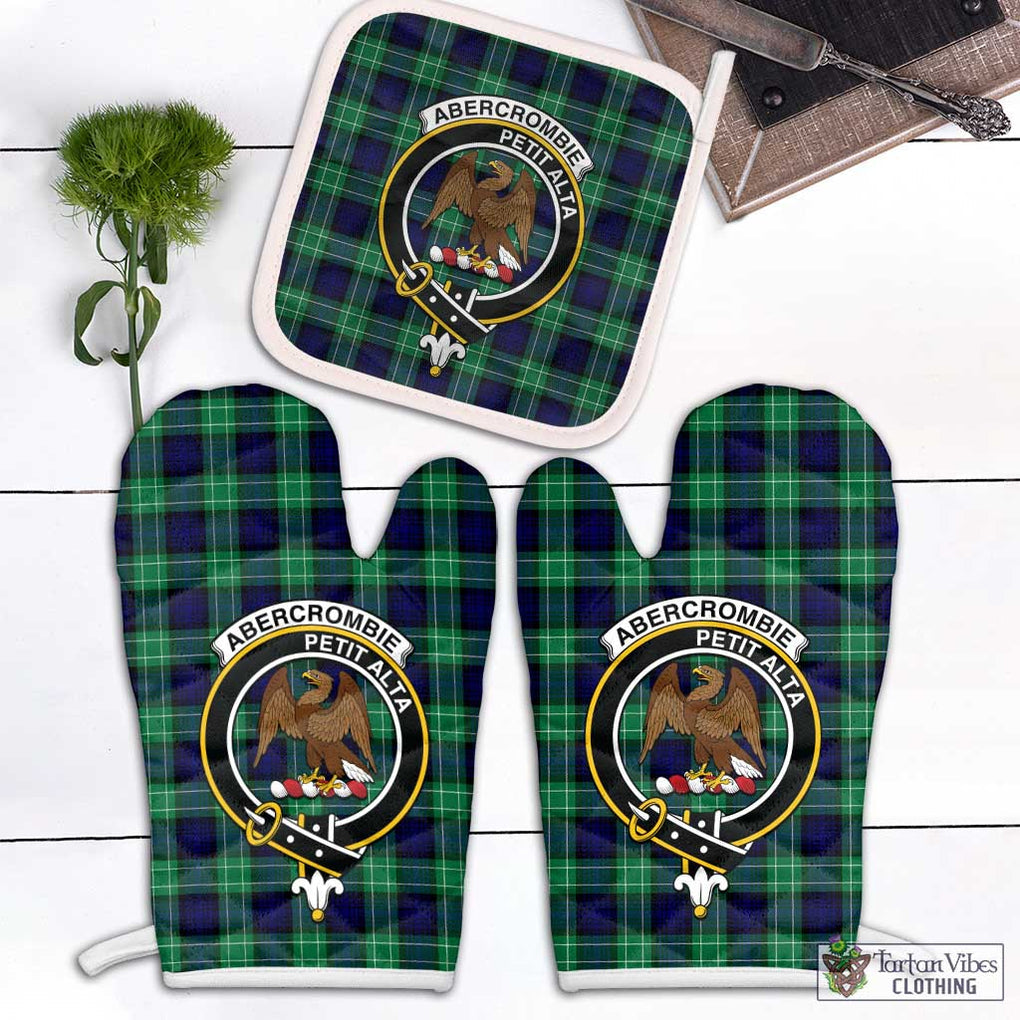 Abercrombie Tartan Combo Oven Mitt & Pot-Holder with Family Crest Combo 1 Oven Mitt & 1 Pot-Holder White - Tartan Vibes Clothing