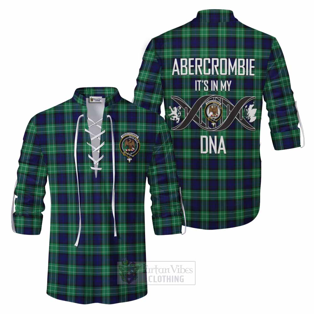 Tartan Vibes Clothing Abercrombie Tartan Ghillie Kilt Shirt with Family Crest DNA In Me Style