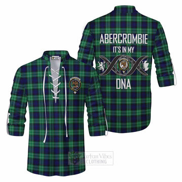 Abercrombie Tartan Ghillie Kilt Shirt with Family Crest DNA In Me Style