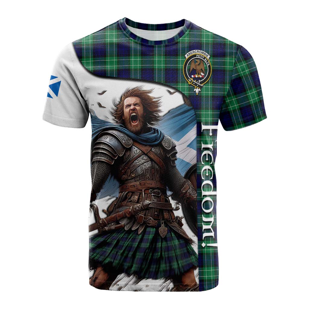 Tartan Vibes Clothing Abercrombie Crest Tartan Cotton T-shirt Inspired by the Freedom of Scottish Warrior