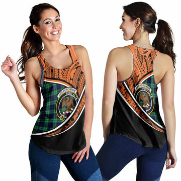 Abercrombie Crest Tartan Women's Racerback Tanks with Polynesian Vibes Style - Orange Version