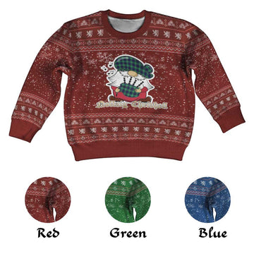 Abercrombie Clan Christmas Kid Ugly Sweater with Gnome Playing Bagpipes