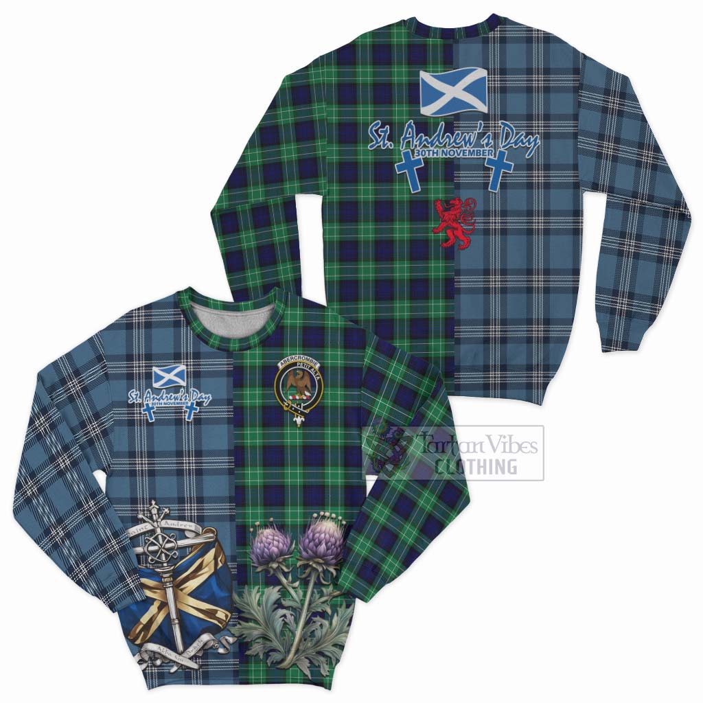 Tartan Vibes Clothing Abercrombie Tartan Sweatshirt Happy St. Andrew's Day Half Tartan Style