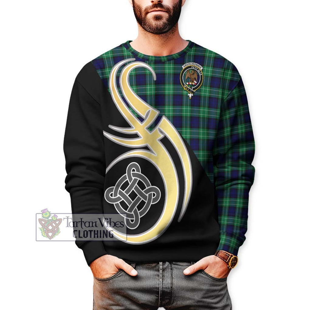 Abercrombie Tartan Sweatshirt with Family Crest and Celtic Symbol Style Unisex - Tartan Vibes Clothing