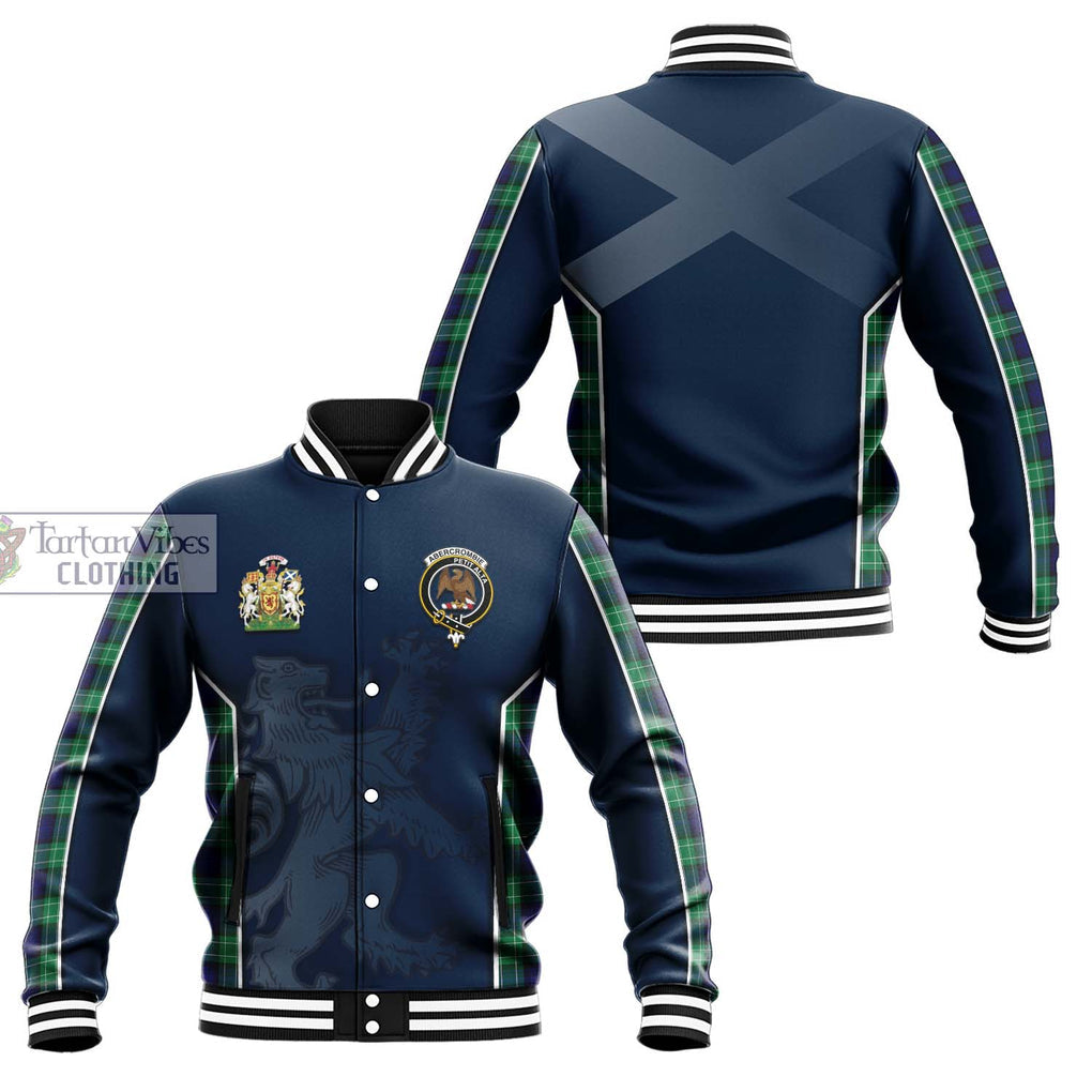 Abercrombie Tartan Baseball Jacket with Family Crest and Lion Rampant Vibes Sport Style Unisex - Tartan Vibes Clothing