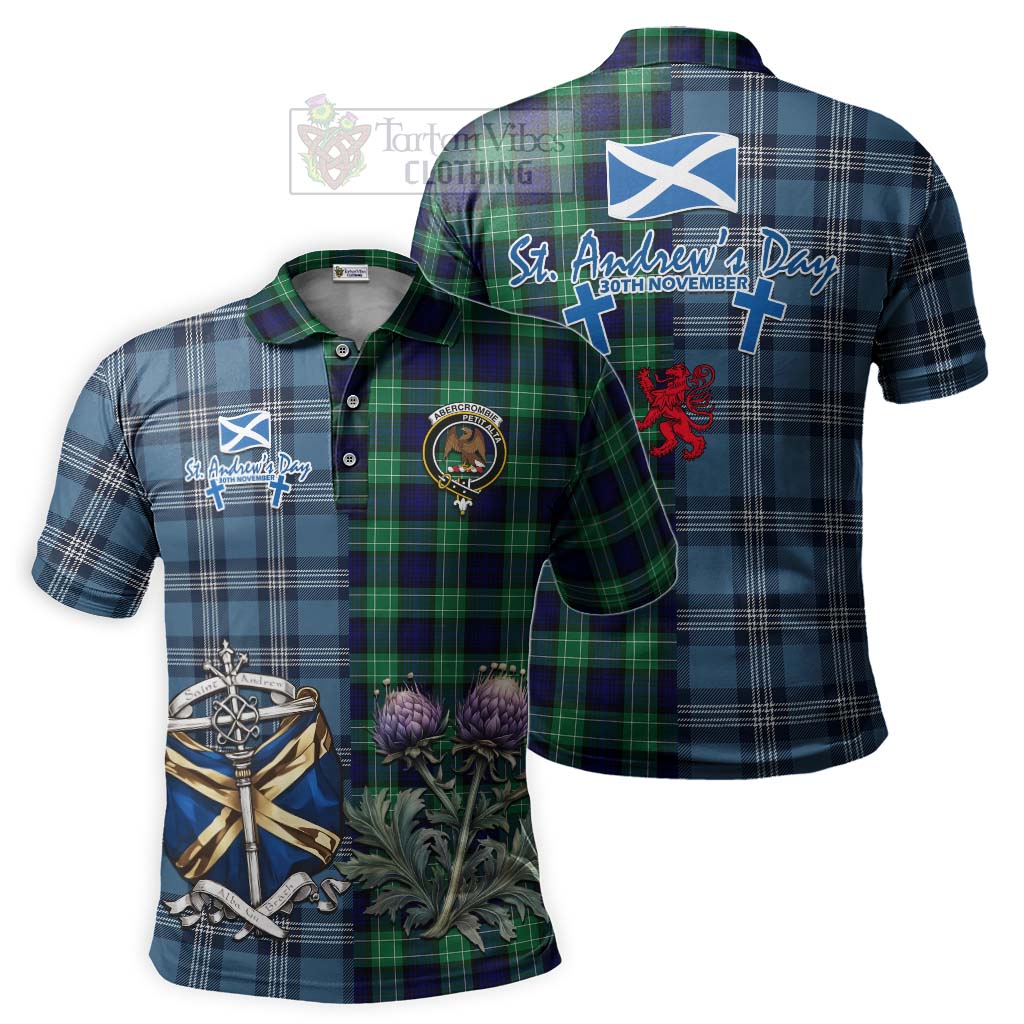 Tartan Vibes Clothing Abercrombie Tartan Polo Shirt Happy St. Andrew's Day Half Tartan Style