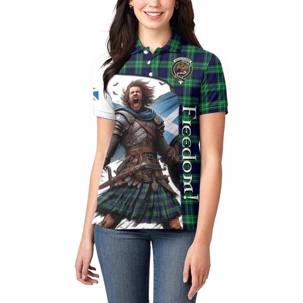 Tartan Vibes Clothing Abercrombie Crest Tartan Women's Polo Shirt Inspired by the Freedom of Scottish Warrior