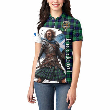 Abercrombie Crest Tartan Women's Polo Shirt Inspired by the Freedom of Scottish Warrior