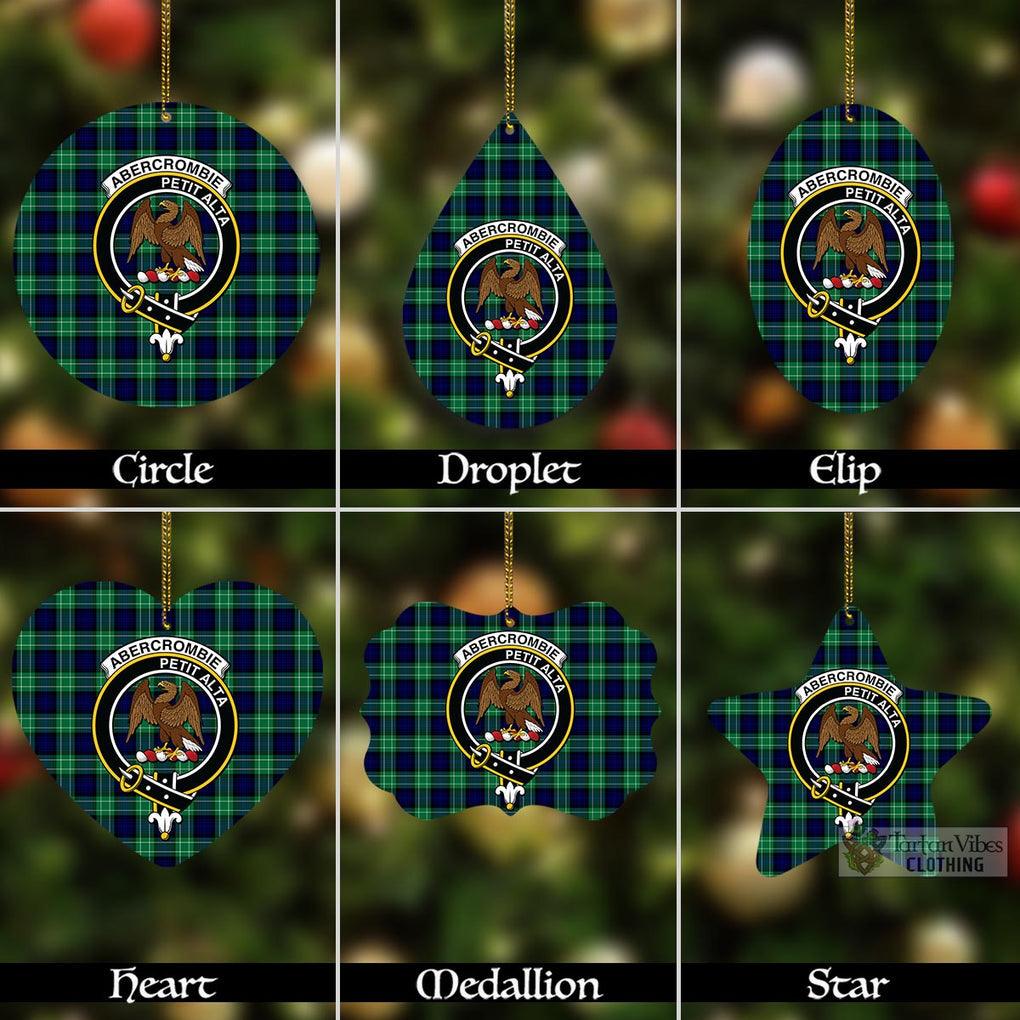 Tartan Vibes Clothing Abercrombie Tartan Christmas Aluminium Ornament with Family Crest