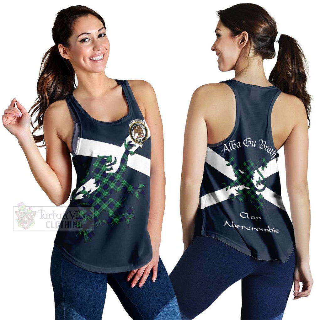 Tartan Vibes Clothing Abercrombie Tartan Lion Rampant Women's Racerback Tanks – Proudly Display Your Heritage with Alba Gu Brath and Clan Name