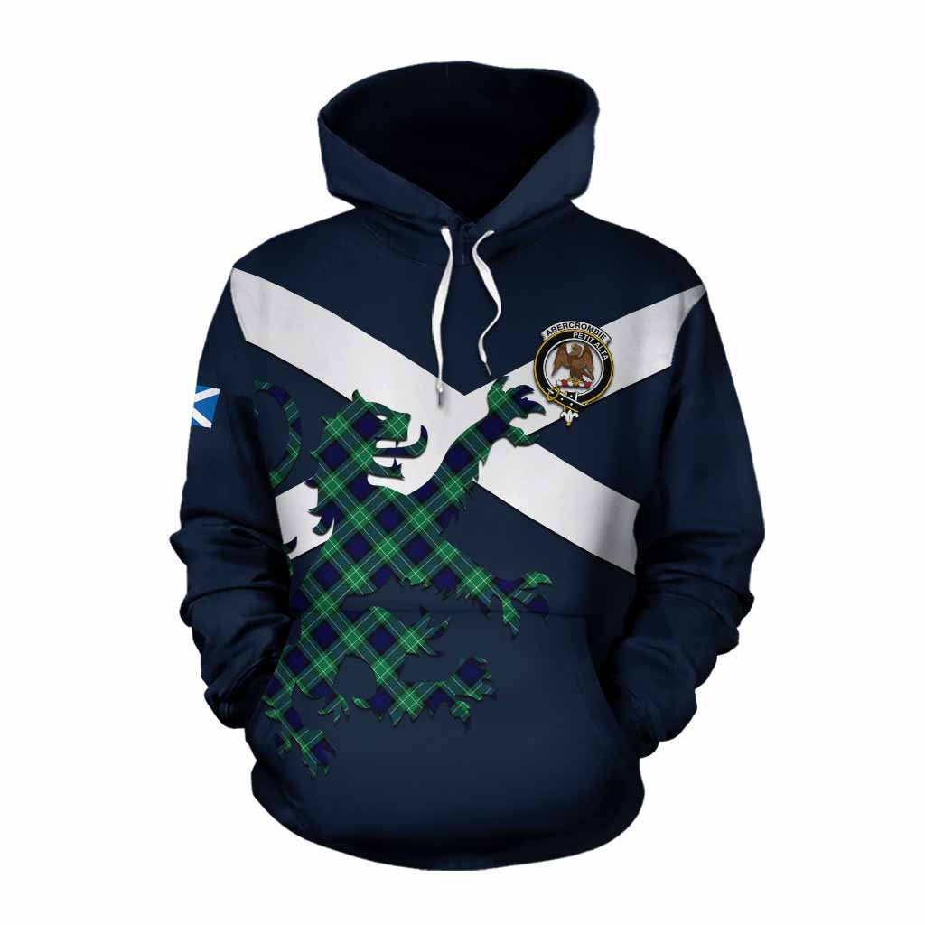 Tartan Vibes Clothing Abercrombie Tartan Lion Rampant Cotton Hoodie Proudly Display Your Heritage with Alba Gu Brath and Clan Name