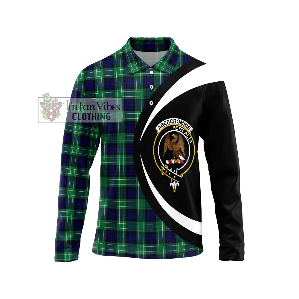 Abercrombie Tartan Long Sleeve Polo Shirt with Family Crest Circle Style Unisex - Tartan Vibes Clothing