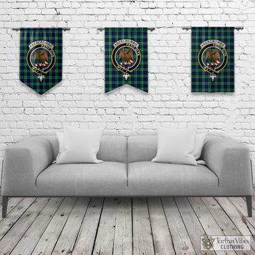 Abercrombie Tartan Gonfalon, Tartan Banner with Family Crest