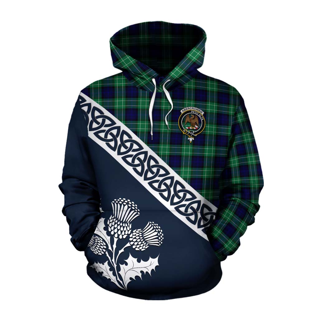 Tartan Vibes Clothing Abercrombie Tartan Cotton Hoodie Featuring Thistle and Scotland Map