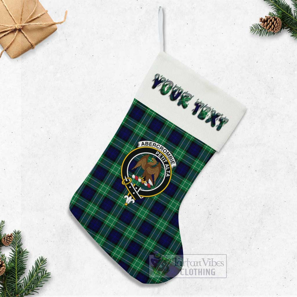 Tartan Vibes Clothing Abercrombie Tartan Family Crest Christmas Stocking with Personalized Text