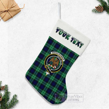 Abercrombie Tartan Family Crest Christmas Stocking with Personalized Text