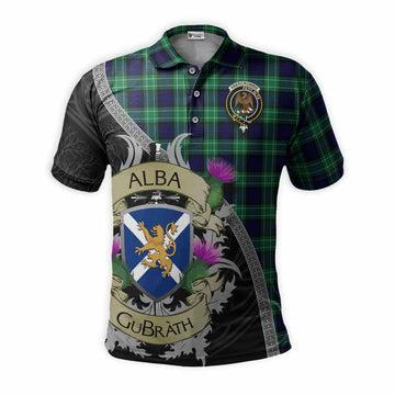 Abercrombie Tartan Family Crest Polo Shirt Lion Rampant Royal Thistle Shield Celtic Inspired