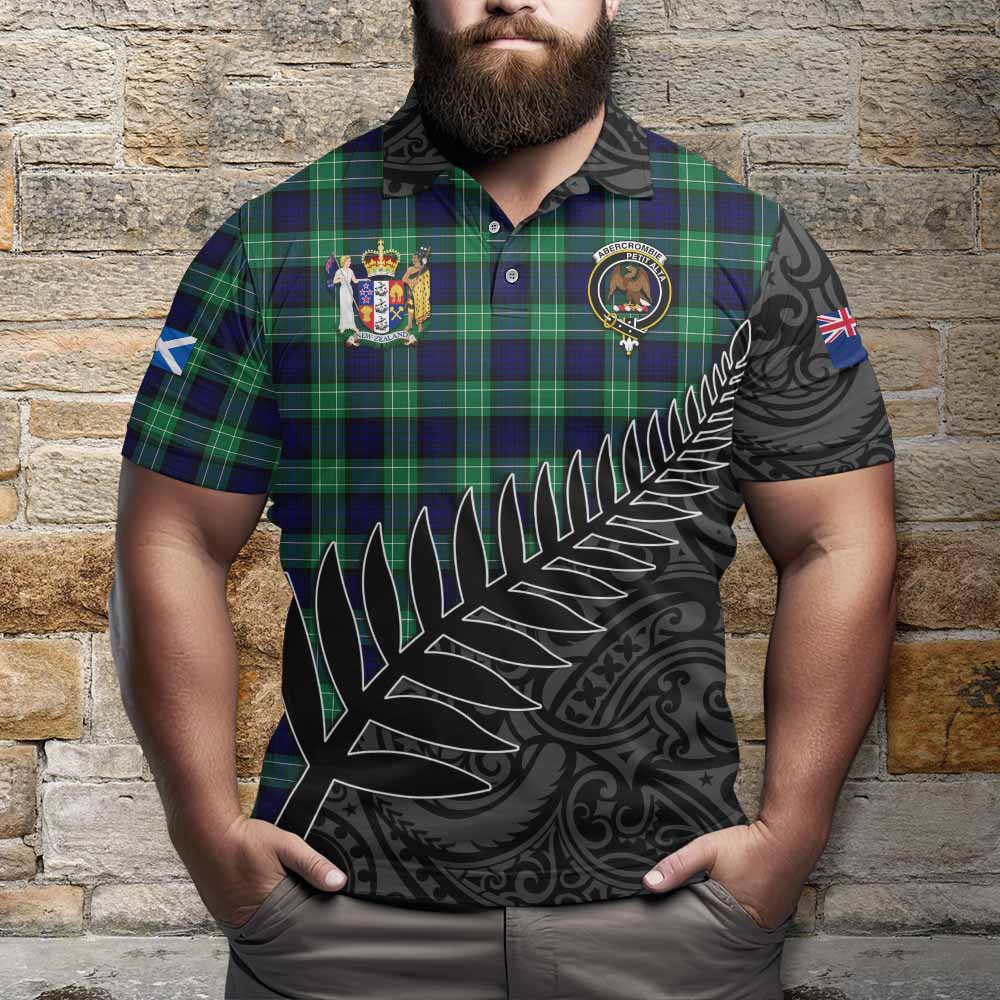 Abercrombie Crest Tartan Polo Shirt with New Zealand Silver Fern Half Style