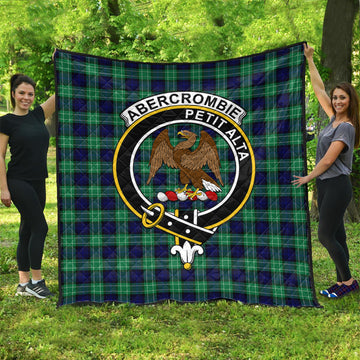 Abercrombie Tartan Quilt with Family Crest