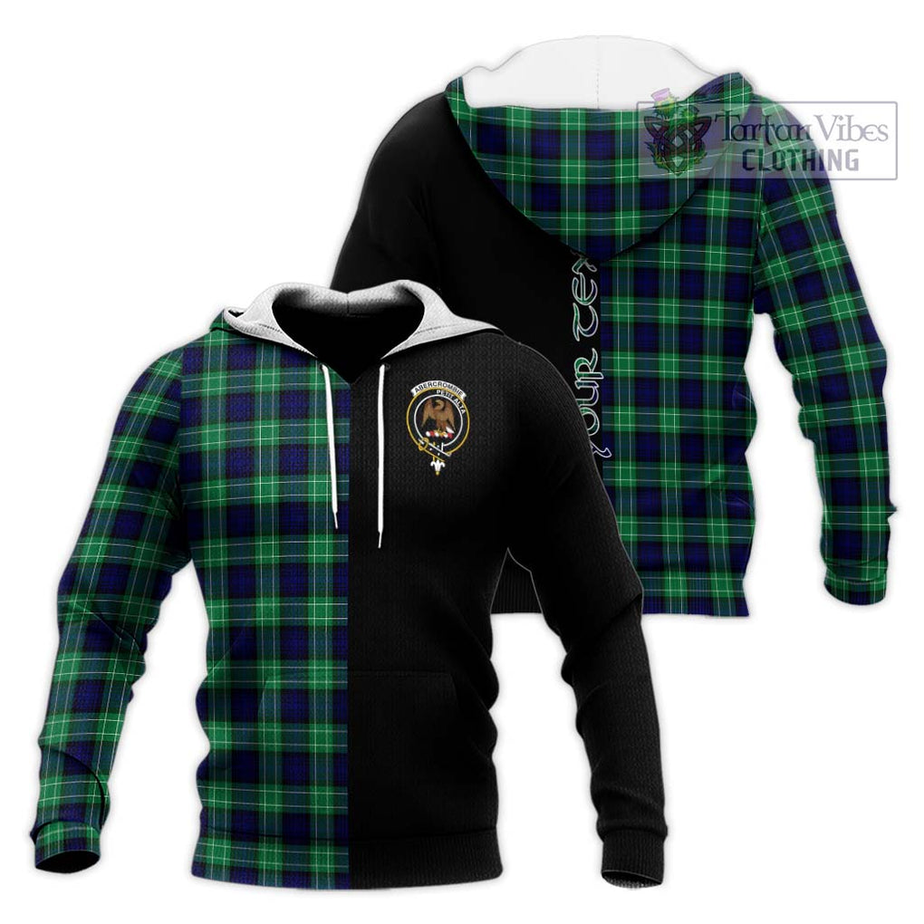 Abercrombie Tartan Knitted Hoodie with Family Crest and Half Of Me Style Unisex Knitted Pullover Hoodie - Tartanvibesclothing Shop